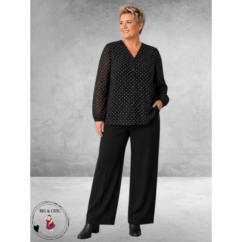 Kaffe Curve Minda Blouse Zwart/Stippen