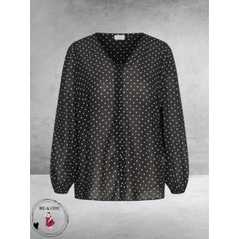 Kaffe Curve Minda Blouse Zwart/Stippen