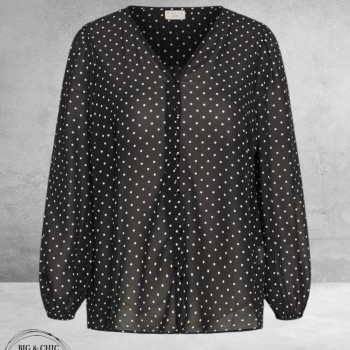 Kaffe Curve Minda Blouse Zwart/Stippen