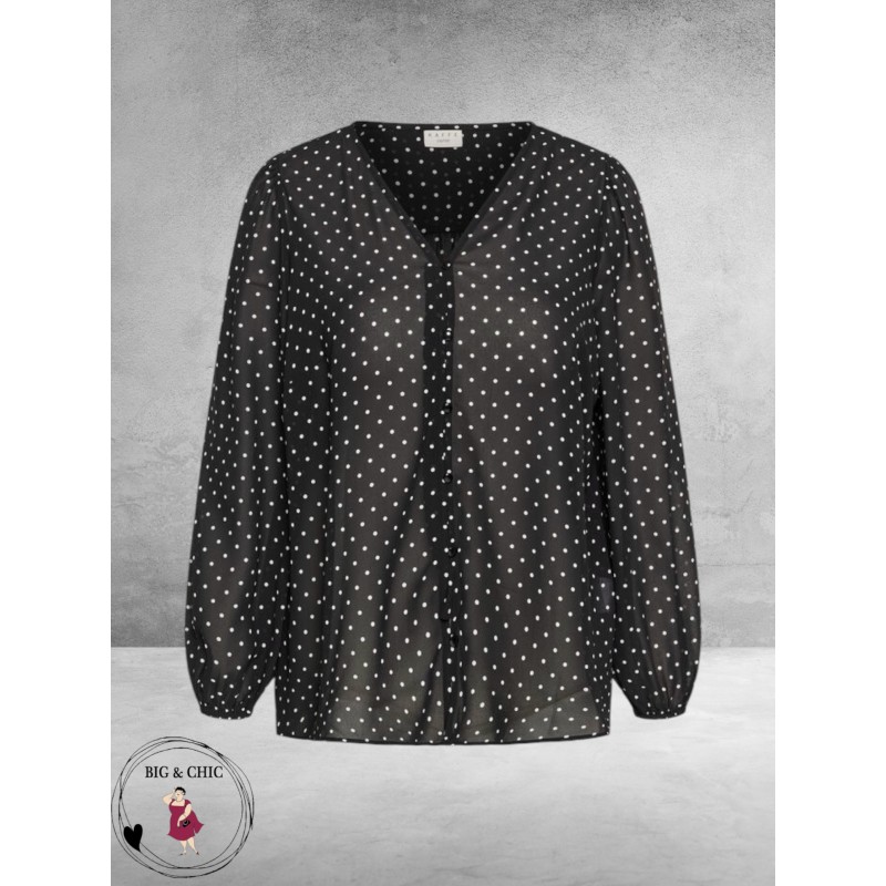 Kaffe Curve Minda Blouse Zwart/Stippen
