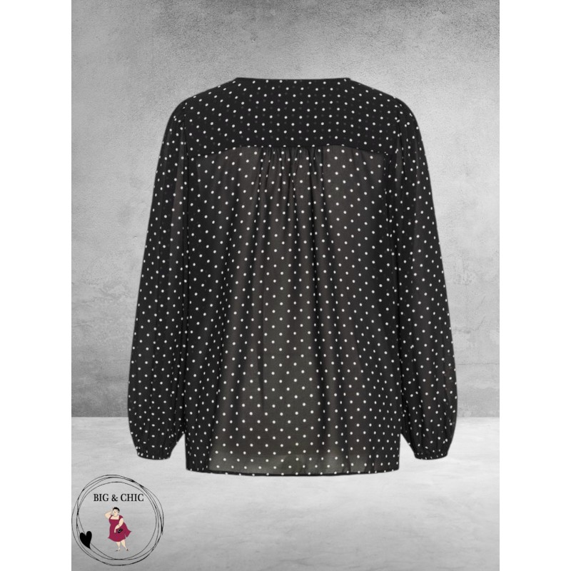 Kaffe Curve Minda Blouse Zwart/Stippen