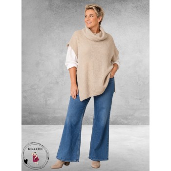 Kaffe Curve Poncho Knit Mala Zand