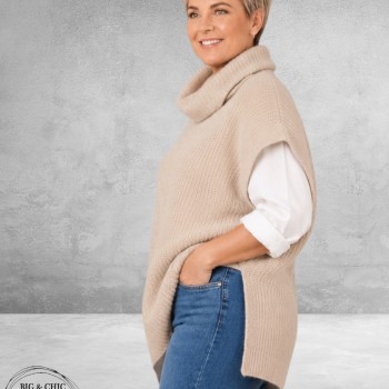 Kaffe Curve Poncho Knit Mala Zand