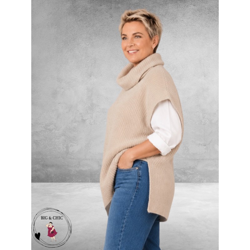Kaffe Curve Poncho Knit Mala Zand