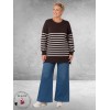 Kaffe Curve Trui Long Liona Fudge/White