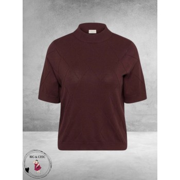 Kaffe Curve Trui Lizzy Argyle Knit Fugde
