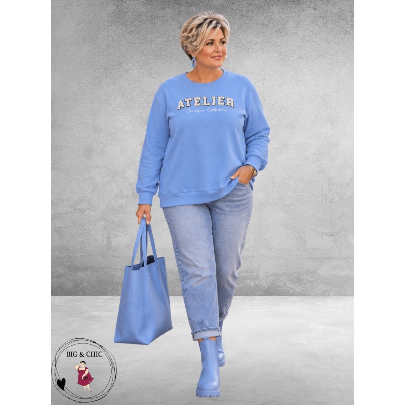 KAFFE CURVE Sweatshirt ATELIER Lichtblauw