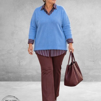 KAFFE CURVE Trui Niela Provence Bleu