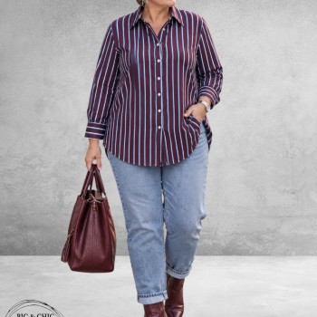 Kaffe Curve Blouse Fudge/Chalk/Provence