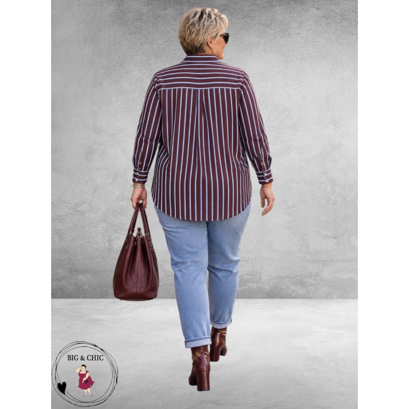 Kaffe Curve Blouse Fudge/Chalk/Provence
