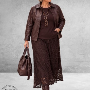 Kaffe Curve Jacket Leerlook Fudge