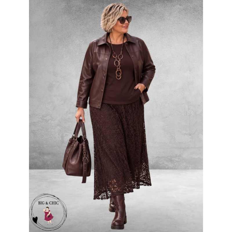 Kaffe Curve Jacket Leerlook Fudge