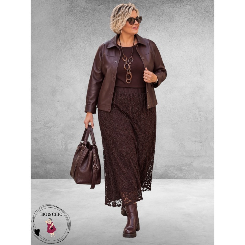 Kaffe Curve Jacket Leerlook Fudge