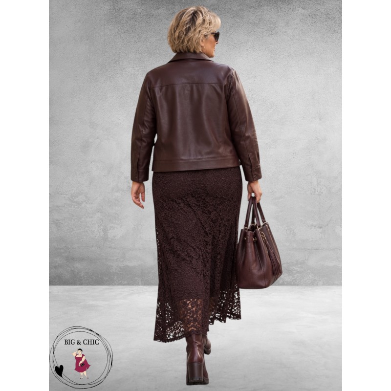 Kaffe Curve Jacket Leerlook Fudge