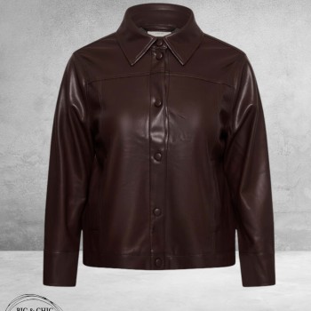 Kaffe Curve Jacket Leerlook Fudge