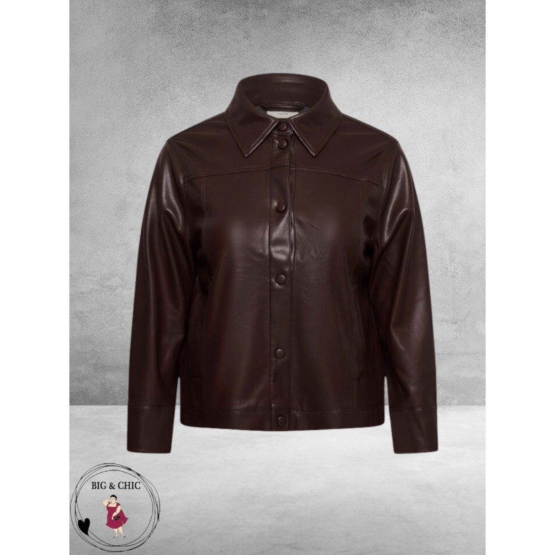 Kaffe Curve Jacket Leerlook Fudge