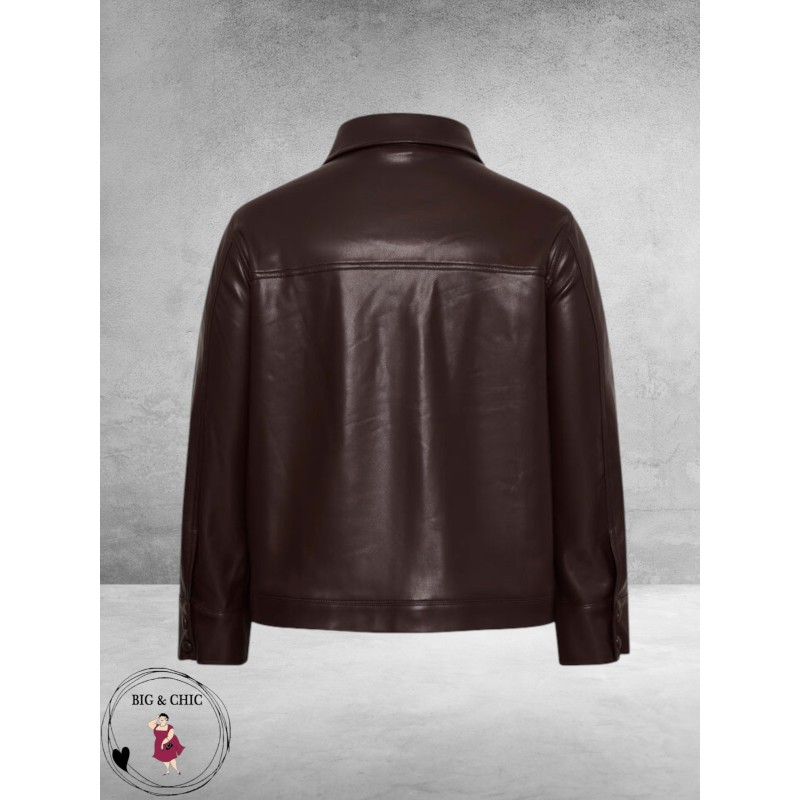 Kaffe Curve Jacket Leerlook Fudge