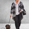 KAFFE Curve Cardigan Grijs/Zwart/Ruit