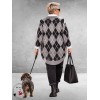 KAFFE Curve Cardigan Grijs/Zwart/Ruit