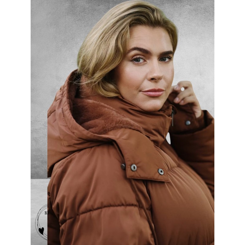 Kaffe Curve Winterjas Nicole Padded Coat Bruin