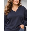 MAY GEM Sweater V-Hals Destroyed Blauw