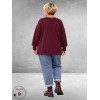 MAY GEM Sweater V-Hals Destroyed Bordeaux