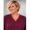 MAY GEM Sweater V-Hals Destroyed Bordeaux