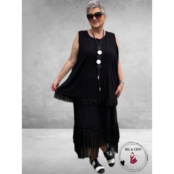 MOCCOCO Top Zwart Mesh Strook