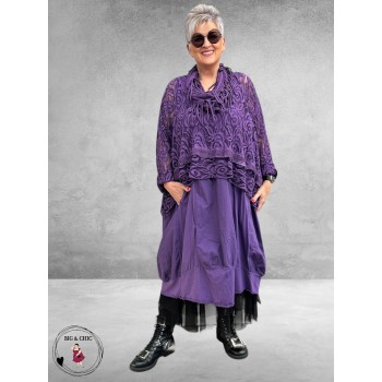 Moonshine Kanten Shirt Lila Oversized