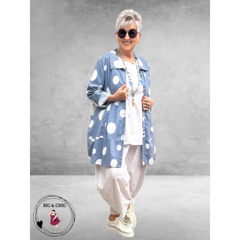 Moonshine  Jasje/Blouse Ballon Lichtblauw Dots