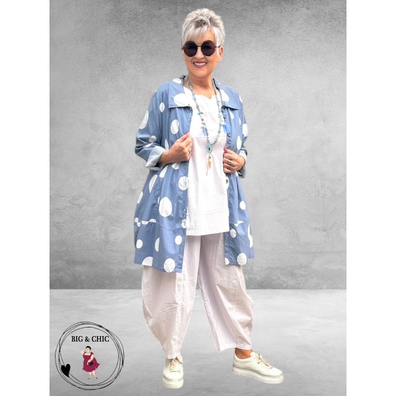 Moonshine  Jasje/Blouse Ballon Lichtblauw Dots