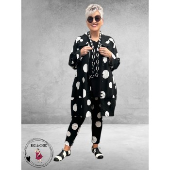 Moonshine  Jasje/Blouse Ballon  Zwart Dots