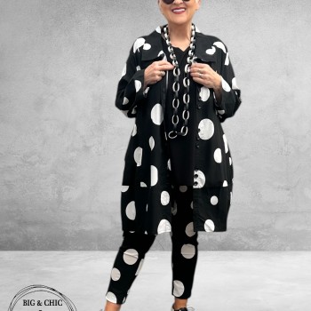 Moonshine  Jasje/Blouse Ballon  Zwart Dots