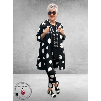 Moonshine  Jasje/Blouse Ballon  Zwart Dots