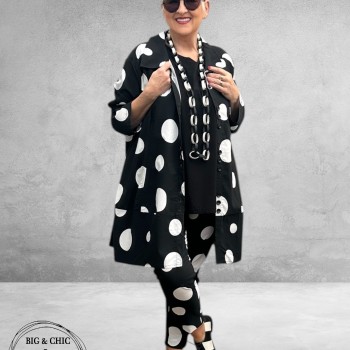 Moonshine  Jasje/Blouse Ballon  Zwart Dots