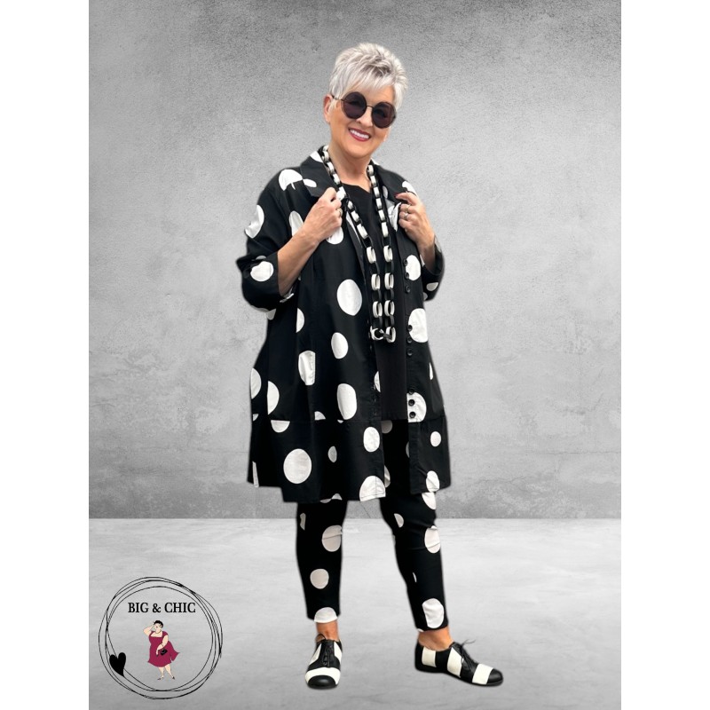 Moonshine  Jasje/Blouse Ballon  Zwart Dots