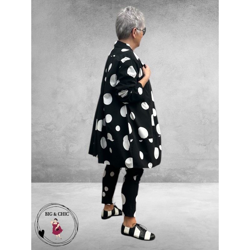 Moonshine  Jasje/Blouse Ballon  Zwart Dots