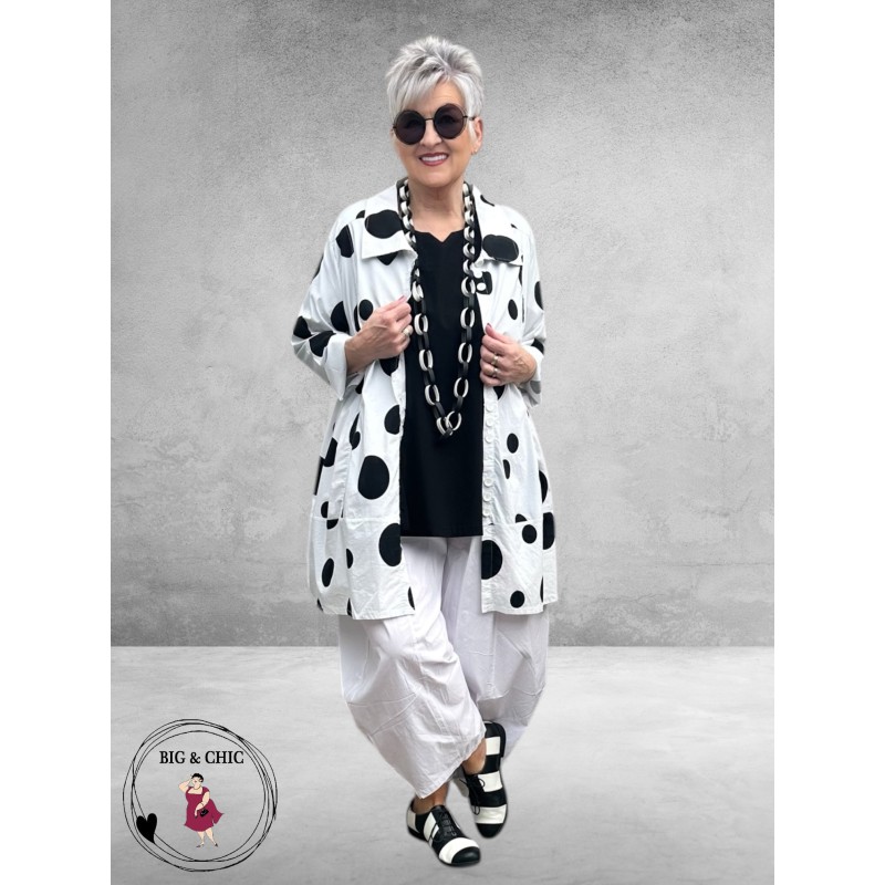 Moonshine  Jasje/Blouse Ballon Wit Dots