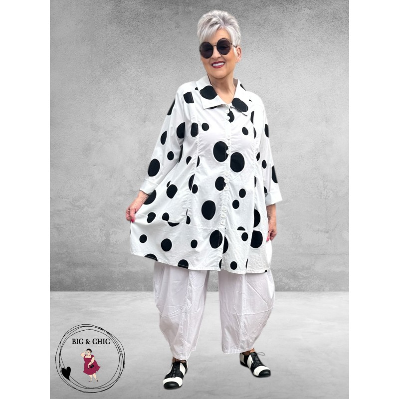 Moonshine  Jasje/Blouse Ballon Wit Dots