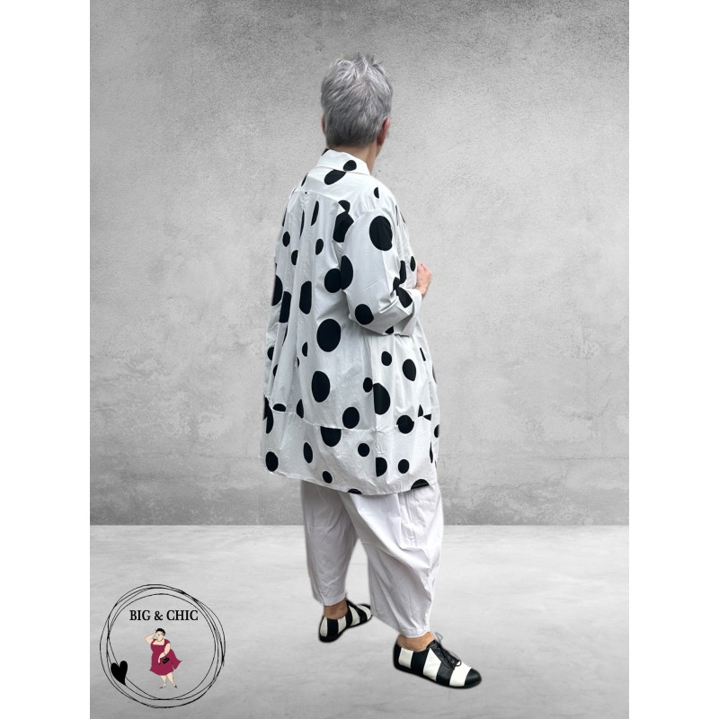 Moonshine  Jasje/Blouse Ballon Wit Dots