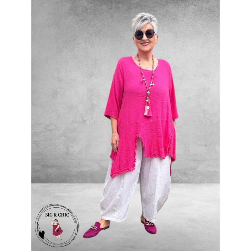 Moonshine Tuniek Rafelrand Pink