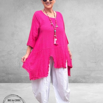 Moonshine Tuniek Rafelrand Pink