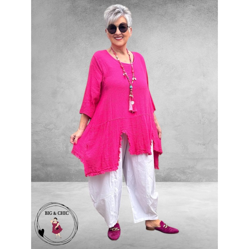 Moonshine Tuniek Rafelrand Pink