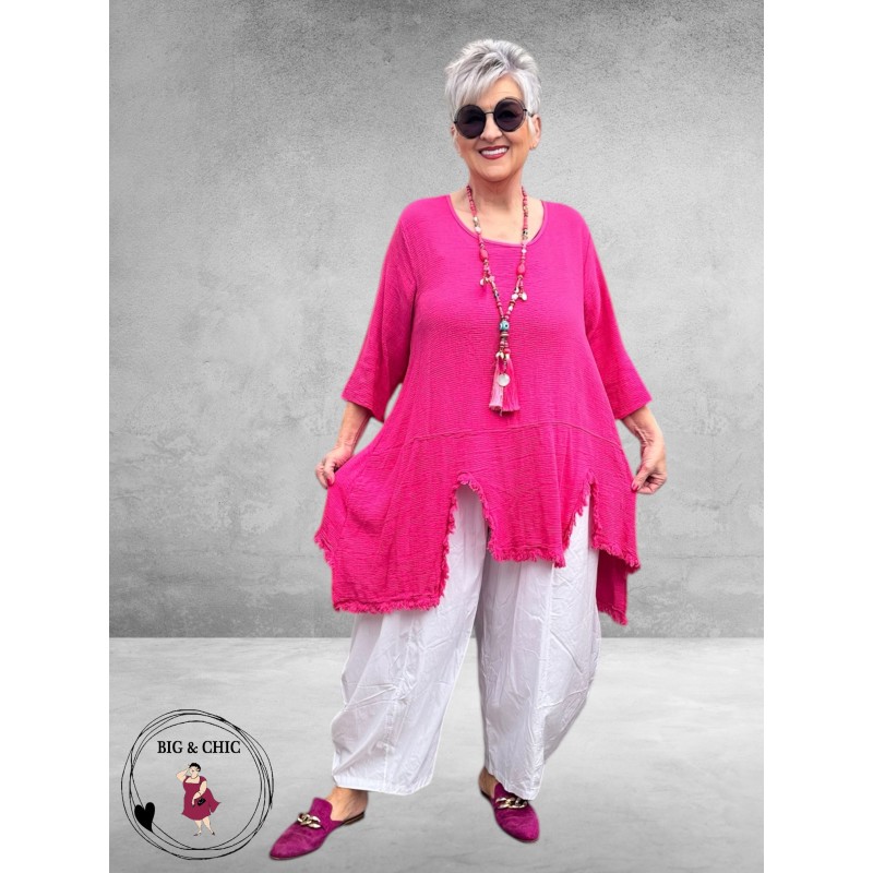 Moonshine Tuniek Rafelrand Pink