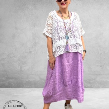 Moonshine Jurk Linnen Mouwloos Lila