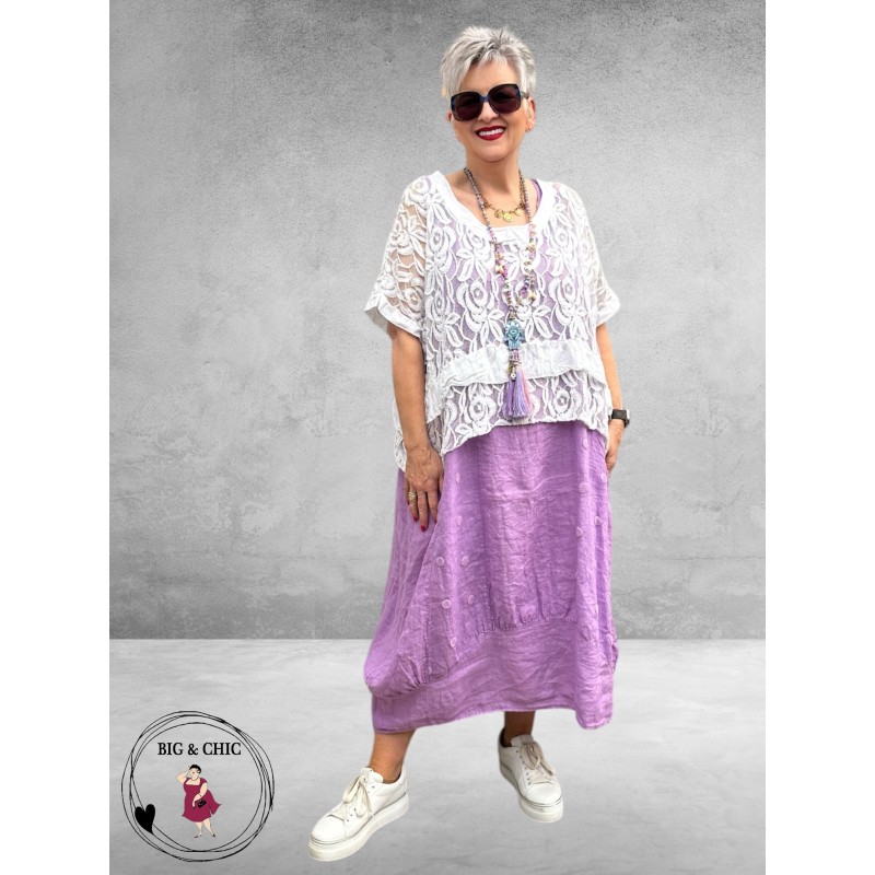 Moonshine Jurk Linnen Mouwloos Lila