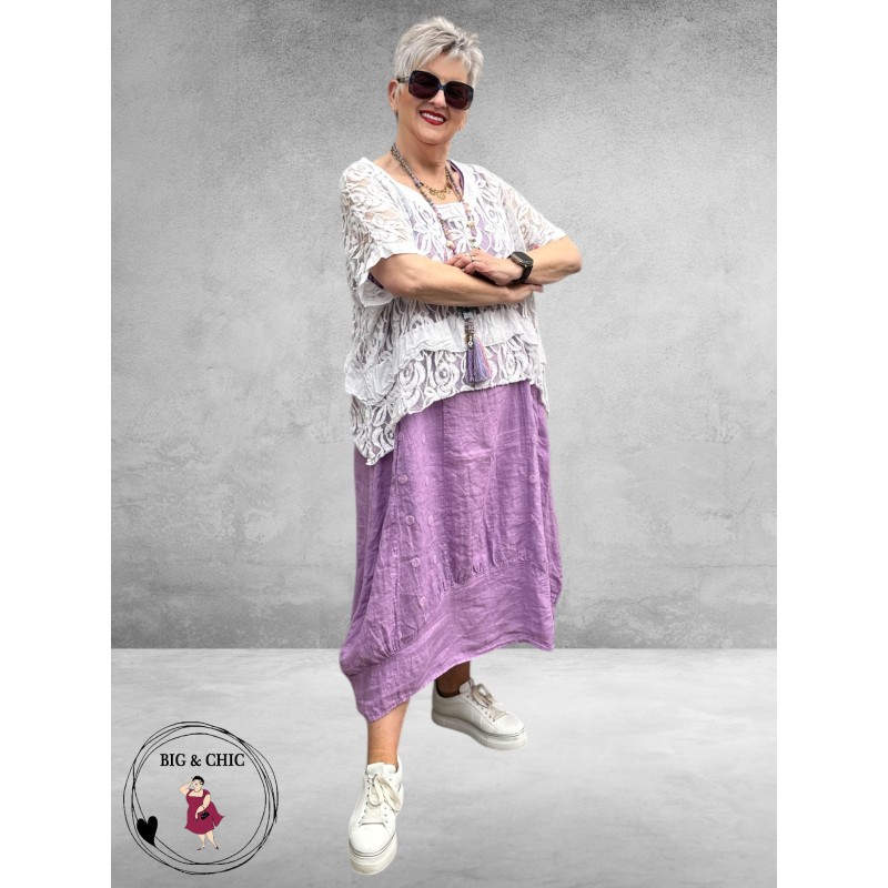 Moonshine Jurk Linnen Mouwloos Lila