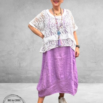 Moonshine Jurk Linnen Mouwloos Lila