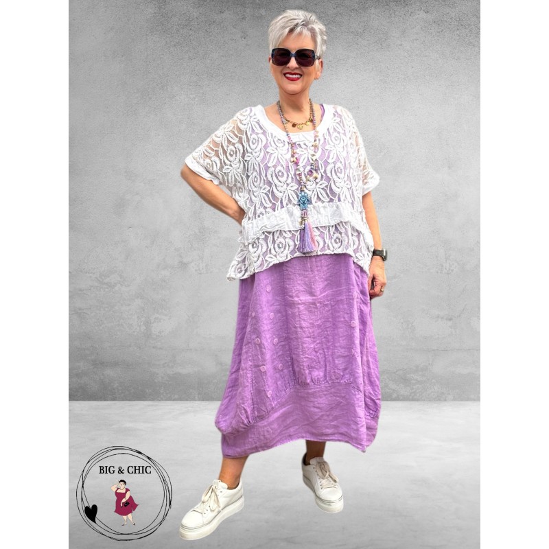 Moonshine Jurk Linnen Mouwloos Lila