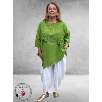 Moonshine Tuniek Linnen Groen Borduursel 